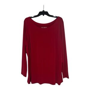 NWOT Susan Graver Liquid Knit Red Top